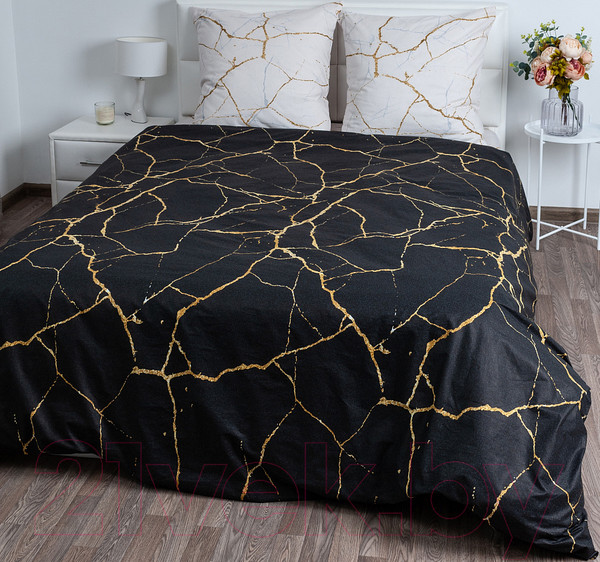 Изображение товара Комплект постельного белья Milanika День и ночь Семейный (поплин)