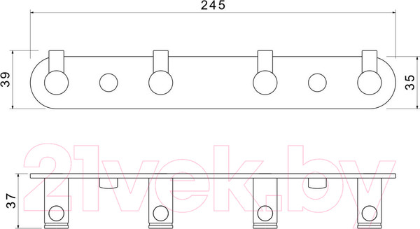 Изображение товара Крючок для ванной Aquatek Европа AQ4123MB (черный матовый)