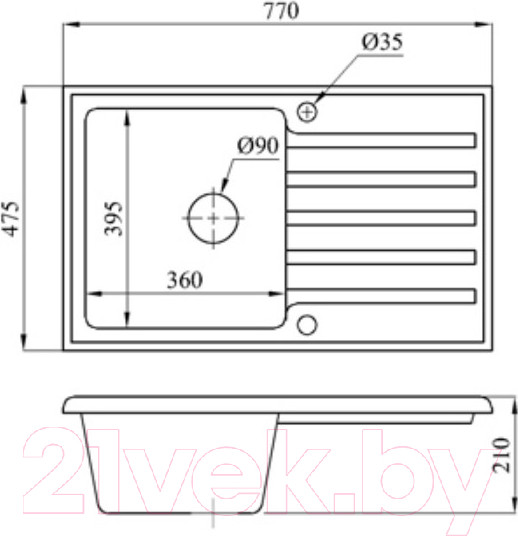 Изображение товара Мойка кухонная со смесителем БелЭворс Styl L + Like F8007122 (черный)