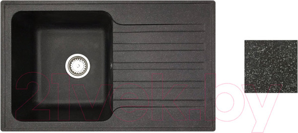 Изображение товара Мойка кухонная со смесителем БелЭворс Styl L + Like F8007122 (черный)