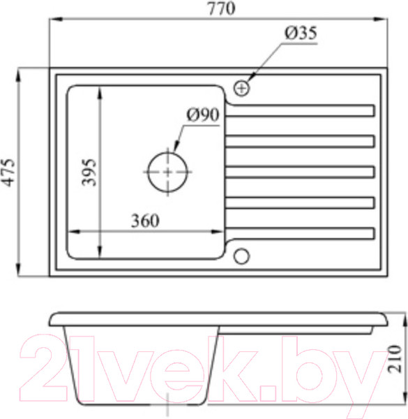 Изображение товара Мойка кухонная со смесителем БелЭворс Styl L + Like F8005022 (черный)