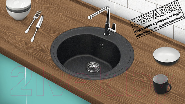 Изображение товара Мойка кухонная со смесителем Berge BR-5200 + Like F8007122 (черный)