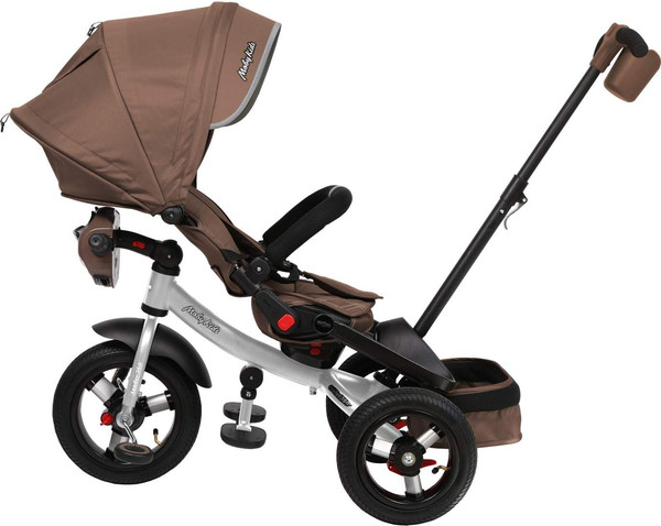 Изображение товара Трехколесный велосипед с ручкой Moby Kids Leader 360 12x10 Air Car / 649360 (темный шоколад)