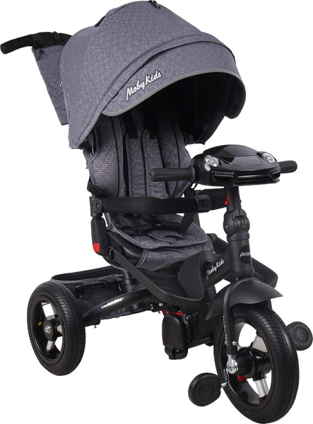 Изображение товара Трехколесный велосипед с ручкой Moby Kids Leader 360 12x10 Air Car / 649361 (графит)