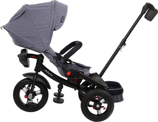 Изображение товара Трехколесный велосипед с ручкой Moby Kids Leader 360 12x10 Air Car / 649361 (графит)