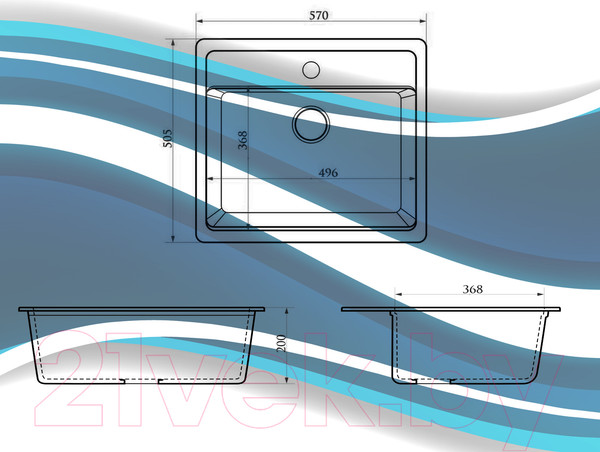 Изображение товара Мойка кухонная со смесителем Berge BR-5750 + Like F8007122 (черный)
