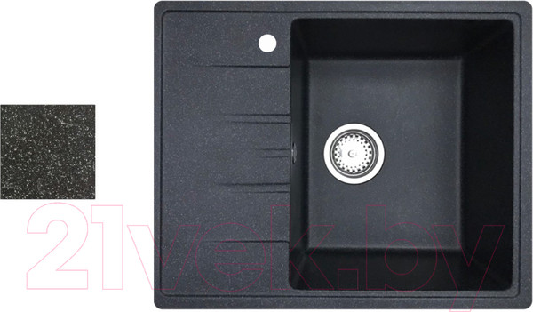 Изображение товара Мойка кухонная со смесителем БелЭворс Mila R + Like F8007122 (черный)