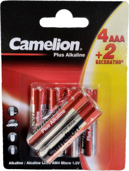 Изображение товара Комплект батареек Camelion Plus Alkaline 4+2 LR03 / 15307