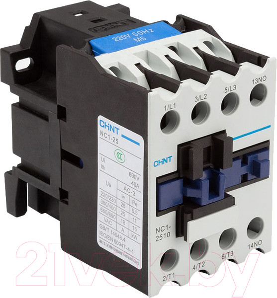 Изображение товара Контактор Chint NC1-2510 25А 42В/AC3 1НО 50 Гц (R) / 221886