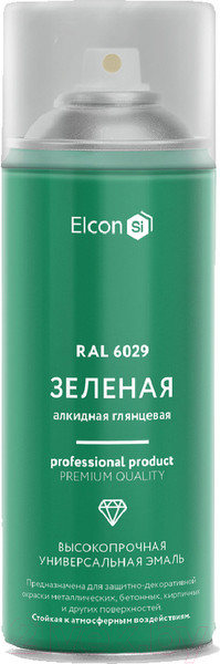 Изображение товара Эмаль Elcon Универсальная алкидная RAL 6029 (520мл, глянцевый зеленый)