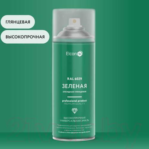 Изображение товара Эмаль Elcon Универсальная алкидная RAL 6029 (520мл, глянцевый зеленый)