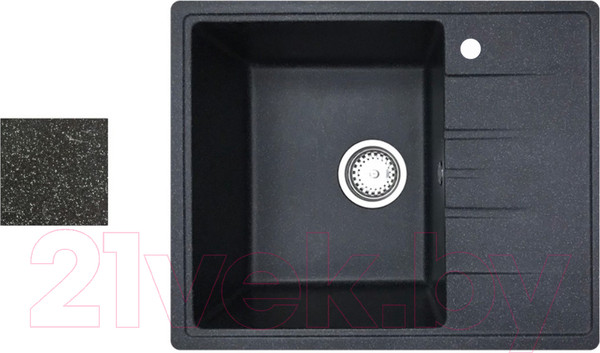 Изображение товара Мойка кухонная со смесителем БелЭворс Mila L + Like F8007122 (черный)