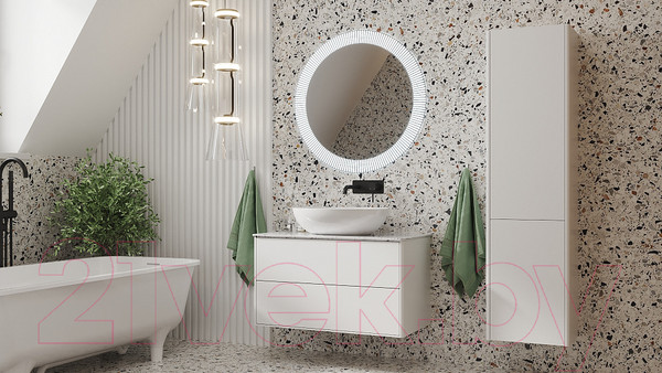 Изображение товара Тумба под умывальник Belux Джаз НП 90-02 (1, белый глянцевый)