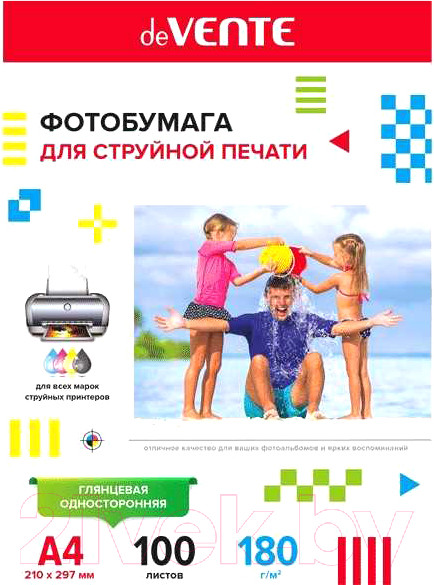 Изображение товара Фотобумага deVente А4 180г/м2 / 2042901 (100л)