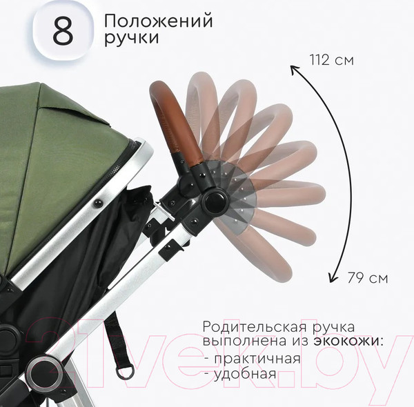 Изображение товара Детская универсальная коляска Tomix Sunny 3 в 1 / 619C (Dark Olive)