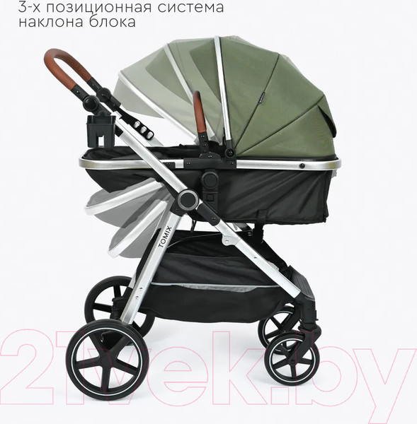 Изображение товара Детская универсальная коляска Tomix Sunny 3 в 1 / 619C (Dark Olive)