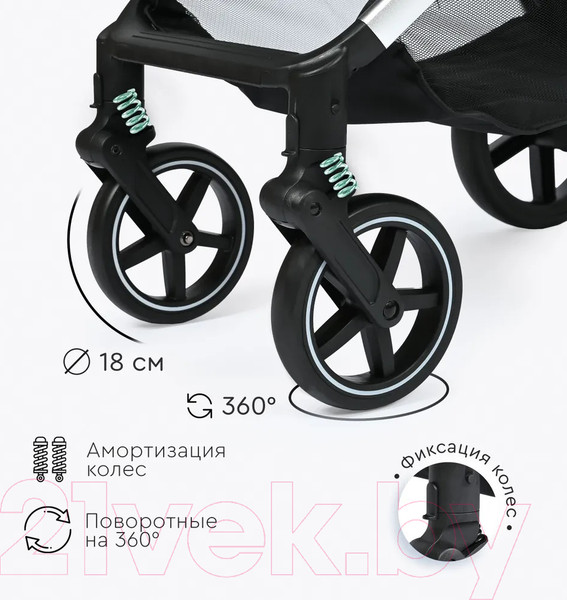 Изображение товара Детская универсальная коляска Tomix Sunny 3 в 1 / 619C (Grey)