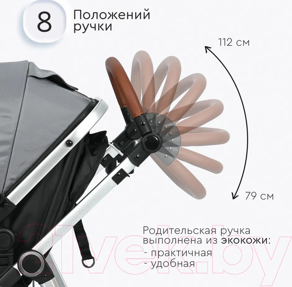 Изображение товара Детская универсальная коляска Tomix Sunny 3 в 1 / 619C (Grey)
