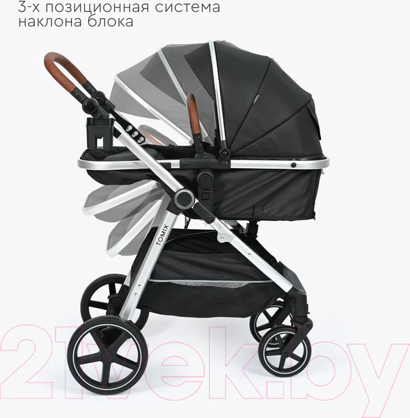 Изображение товара Детская универсальная коляска Tomix Sunny 3 в 1 / 619C (Jet Black)