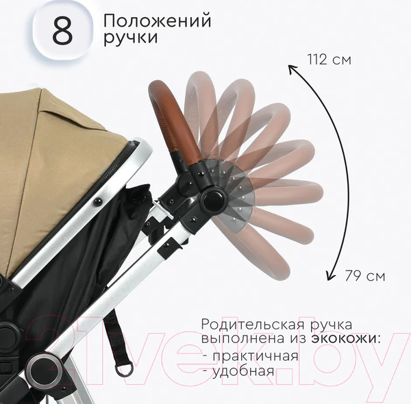 Изображение товара Детская универсальная коляска Tomix Sunny 3 в 1 / 619C (Sandy Brown)