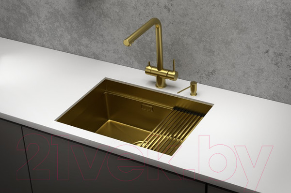 Изображение товара Мойка кухонная GRANULA GR-6045U (золото сатин)
