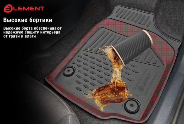 Изображение товара Комплект ковриков для авто ELEMENT ELEMENT3DAN0474210K для Kaiyi E5 2023 (4шт)