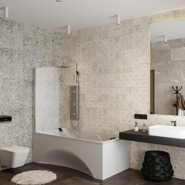 Изображение товара Стеклянная шторка для ванны Roxen Brimen 52010-80