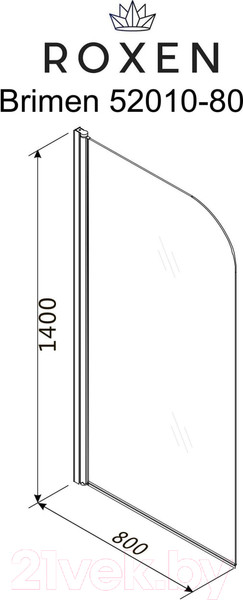 Изображение товара Стеклянная шторка для ванны Roxen Brimen 52010-80