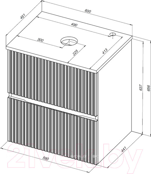 Изображение товара Тумба под умывальник Aquanet Джейн 60 / 313316 (мисти грин)