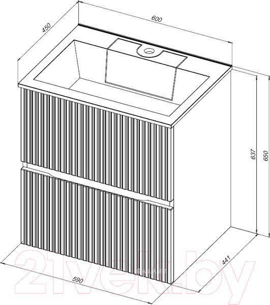 Изображение товара Тумба под умывальник Aquanet Джейн 60 / 313316 (мисти грин)