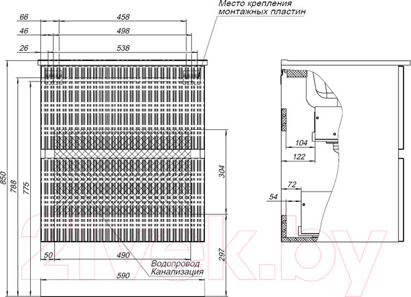 Изображение товара Тумба под умывальник Aquanet Джейн 60 / 313316 (мисти грин)