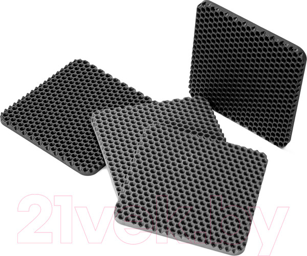 Изображение товара Набор ковриков для кашпо Alicosta Классик 2 Эва / 180x180_4/1/3_UNI (соты, черный/серый)