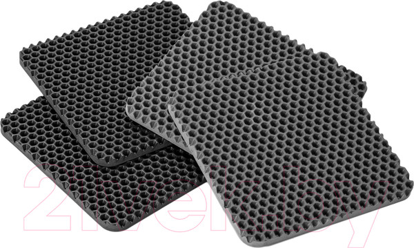 Изображение товара Набор ковриков для кашпо Alicosta Классик 2 Эва / 180x180_4/1/3_UNI (соты, черный/серый)