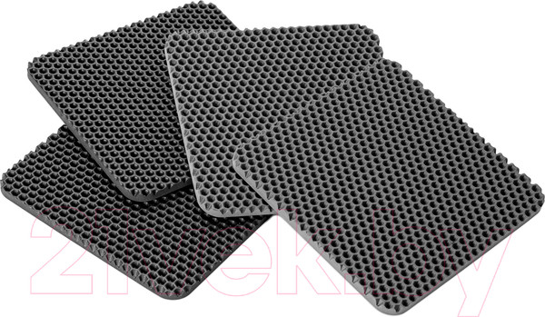 Изображение товара Набор ковриков для кашпо Alicosta Классик 2 Эва / 220x220_4/2/3_UNI (соты, черный/серый)