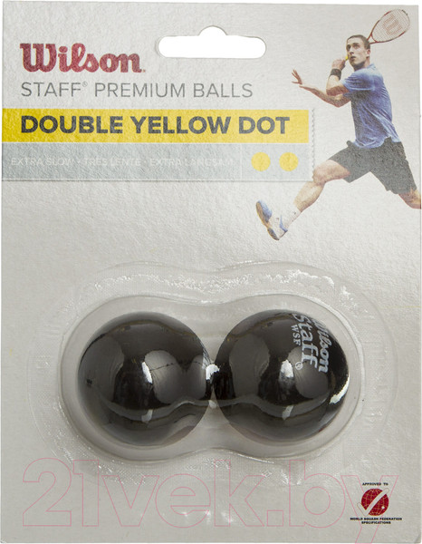 Изображение товара Набор мячей для сквоша Wilson Staff Squash 2 Ball / WRT617600