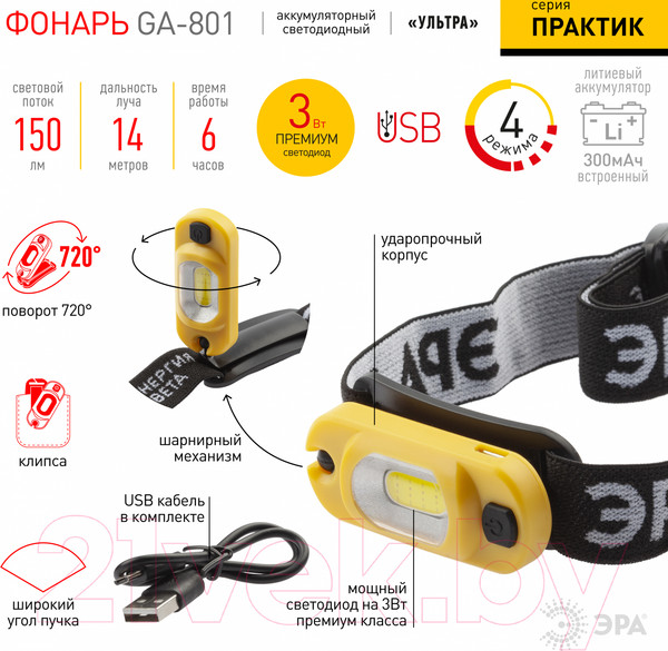 Изображение товара Фонарь ЭРА Рабочий GA-801 / Б0061089