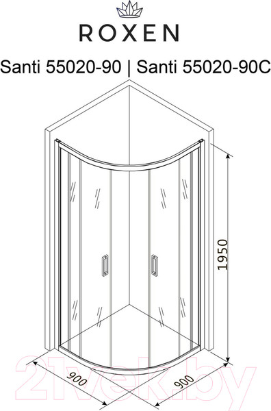 Изображение товара Душевой уголок Roxen Santi 55020-90C