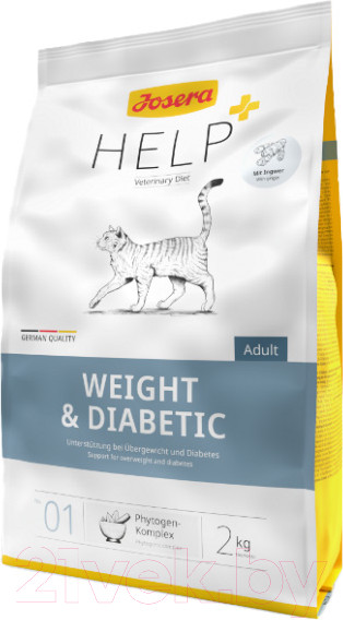 Изображение товара Сухой ветеринарный корм для кошек Josera Нelp Weight&Diabetic Cat (2кг)