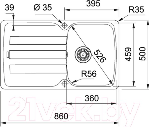 Изображение товара Мойка кухонная Franke Antea AZG 611-86 (114.0489.160)
