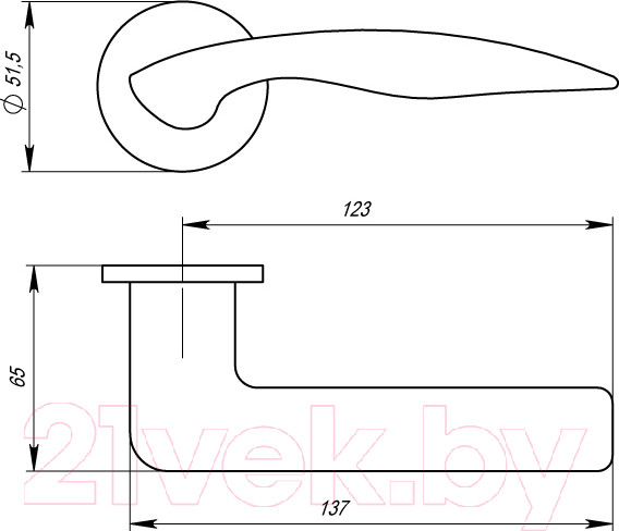Изображение товара Ручка дверная Armadillo R.URS52.WAVE Wave URS BL-26 (черный)