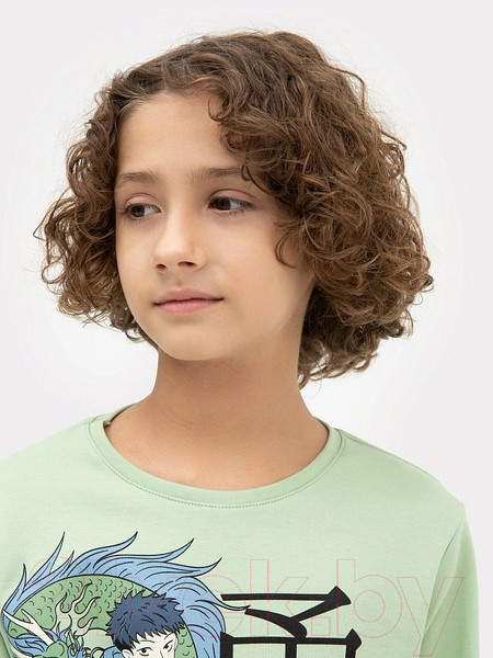 Изображение товара Пижама детская Mark Formelle 563314 (р.140-68, пыльно-зеленый/драконы на голубом)