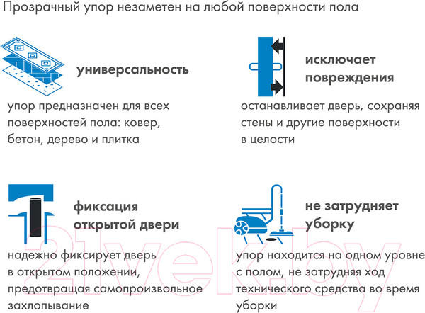 Изображение товара Ограничитель дверной Armadillo Stels TR (прозрачный)
