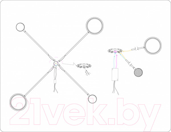 Изображение товара Потолочный светильник Ambrella FL51631/4+1 WH