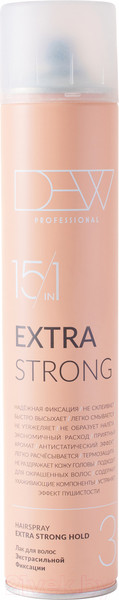 Изображение товара Лак для укладки волос Dew Professional Экстрасильной фиксации 15в1 15ES/500 (500мл)