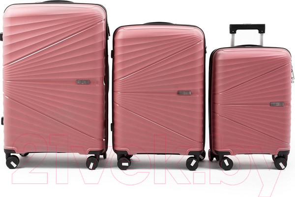 Изображение товара Набор чемоданов Pride РР-9702 (3шт, пудровый)