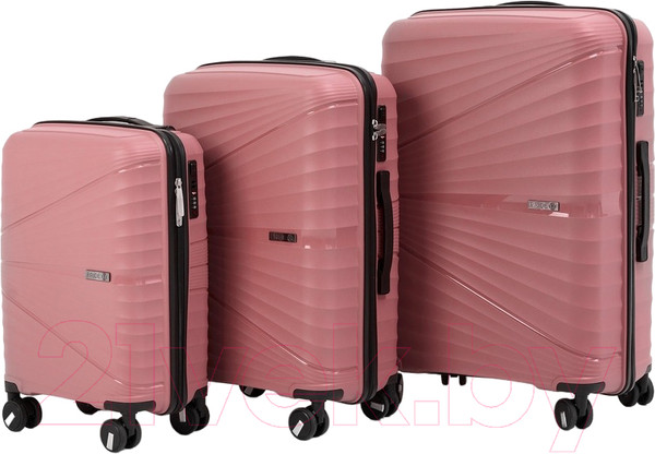 Изображение товара Набор чемоданов Pride РР-9702 (3шт, пудровый)