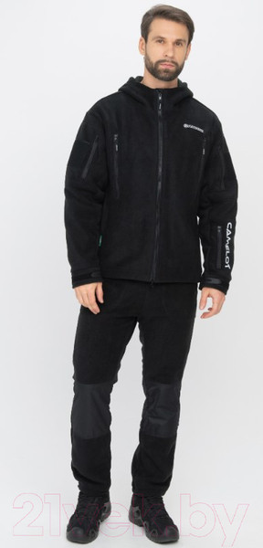 Изображение товара Куртка для охоты и рыбалки Huntsman Камелот Черный Polarfleece (р-р 48-50/176)