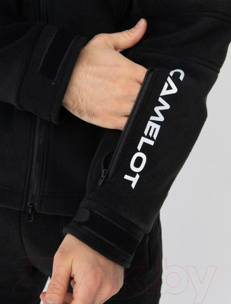 Изображение товара Куртка для охоты и рыбалки Huntsman Камелот Черный Polarfleece (р-р 56-58/182)