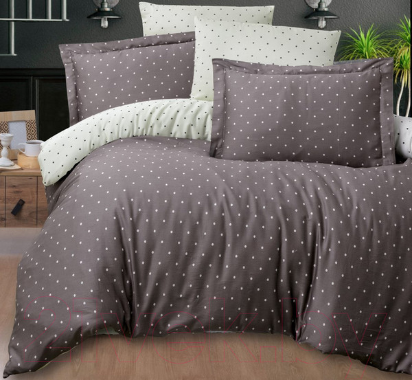 Изображение товара Комплект постельного белья DO&CO Delux Point 1.5сп / 11620 (коричневый)