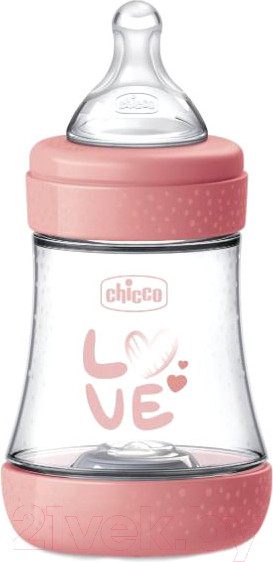 Изображение товара Бутылочка для кормления Chicco Perfect 5 Girl с силиконовой соской / 00020211110040 (150мл, розовый)